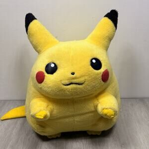 Pikachu MC0511 Pokemon Tomy Life Size Fuzzy Plush 15" FAT Toy Doll Japan